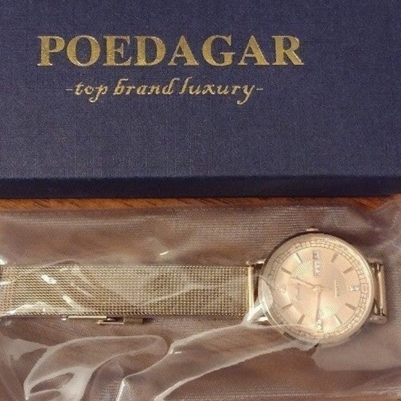 POEDAGAR INTERNATIONAL FASHION ROSE GOLD STAINLESS STEEL WATER RESISTANT WATCH - Picture 4 of 12